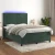 Krevet box spring s madracem LED tamnozeleni 140x190 cm baršun