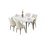 Hanah Home trpezarijski set Radde, sto i 4 stolice, bela ploča, noge boje oraha, krem tkanina Babyface