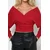 Trend Alacati Stili Ženska bluza dugih rukava ALC-019-053-BLZ, V-izrez, Crvena