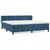 Greatstore Box spring postelja z vzmetnico temno modra 200x200 cm žamet