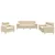3-dijelni set sofa s jastucima krem od mikrovlakana