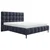 MID.YOU OBLAZINJENA POSTELJA 180 cm  x 200 cm , les, tekstil, leseni material modra