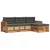 Set vanjskih sofa Prirodna i antracit 257,5 x 162,5 x 73 cm