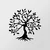 Opviq Zidna dekoracija Tree, 60x60 cm, 1.2mm, Crna