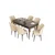 Hanah Home Set Trpezarijski sto i 6 stolica Eva, Krem-braon