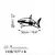 Wallity Zidna dekoracija Shark - M, 50 x 28 cm, Crna