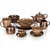 Banketni set 6 plitvih krožnikov Palas 27 cm, rjav