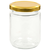 vidaXL Stekleni kozarci z zlatimi pokrovi 96 kosov 230 ml