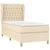 Vidaxl Box spring postelja z vzmetnico krem 90x190 cm blago
