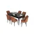 Hanah Home Set Trpezarijski sto i 6 stolica Eva, Terakota