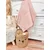 Odeja / vafljeva odeja 75x100 Boho kolekcija pudrasto roza, beli cofki