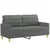3-dijelni set sofa s jastucima tamnosivi od tkanine