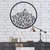 WallXpert metalni zidni ukras 5063, geometrijske planine u krugu, 45 x 45 cm, crni