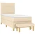 Vidaxl Box spring postelja z vzmetnico krem 90x190 cm blago