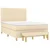 Vidaxl Box spring postelja z vzmetnico krem 140x200 cm blago