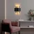 Opviq Zidna lampa Noctra-15351, 24x25x15cm, IP20, Zlatno-crna boje