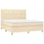 vidaXL vidaXL Box spring postelja z vzmetnico LED krem 180x200 cm blago, (20896394)