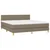 Vidaxl Box spring postelja z vzmetnico LED taupe 160x200 cm blago