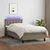 Vidaxl Box spring postelja z vzmetnico LED taupe 90x190 cm blago
