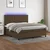 Vidaxl Box spring postelja z vzmetnico LED temno rjava 160x200cm blago