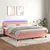 Vidaxl Box spring postelja z vzmetnico LED roza 160x200 cm žamet