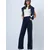 Trend Alacati Stili Teget široke trenerka pantalone sa paspul detaljima i elastičnim pojasom Alc-X14611, Teget / Tamnoplava