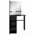 vidaXL Kutni toaletni stolić s LED svjetlima crni 111 x 54 x 141,5 cm