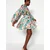 Trendyol Multi Color Floral Pattern Waist Open Mini Lined Chiffon Woven Dress