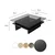 Hanah Home Klub sto Saga Square, 90x35x90 cm, Crni