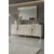 Hanah Home komoda Meyra 180, 180 cm, bela / travertin / srebrna