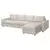 VIMLE Sofa 4-sed i lenjivac, sa širokim rukohvatima/Gunnared bež