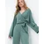 Trend Alacati Stili Ženski komplet bluza i pantalone ALC-X11422, Zeleni