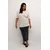 KAFFE CURVE Majica Winni siva/bela