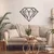 WallXpert metalni zidni ukras 5039, geometrijski dijamant, 46 x 33 cm, crni