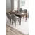 Hanah Home trpezarijski set Tia, sto i 4 stolice, ploča u dekoru drveta Baroque, siva tkanina Babyface