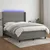 Vidaxl Box spring postelja z vzmetnico LED temno siva 140x190 cm blago