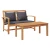 klupa Smeđa i tamno siva 110 x 66 x 76 cm Čvrsto teak drvo