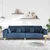 Vidaxl Kavč z blazino Modra 250 x 77 x 76 cm blago