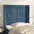 Vidaxl Vzglavje z ušesi temno modro 103x16x118/128 cm žamet
