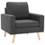 2-dijelni set sofa od tkanine tamnosivi