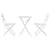 Vidaxl Vrtnik Bistro Set 3 szt. Bela Jeklo