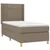 Vidaxl Box spring postelja z vzmetnico LED taupe 90x190 cm blago
