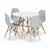 TORINO OKRUGLI STO 80 cm WHITE + Milano set 4 stolice SVETLO SIVA