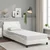 Vidaxl Posteljni okvir Dover bel 90x200 cm blago