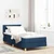Vidaxl LED Box Spring Postelja z blazino Modra 80 x 200 cm blago