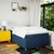 Vidaxl Box spring postelja z vzmetnico moder 120x200 cm blago