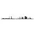 Wallity Zidna dekoracija Hamburg Skyline, 120x11 cm, Crna