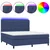 vidaXL vidaXL Box spring postelja z vzmetnico LED modra 160x200 cm blago, (20900902)