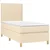 Vidaxl Box spring postelja z vzmetnico krem 90x200 cm blago