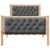 vidaXL Konstrukcija postelje z vzglavjem Temno siva 90 x 200 cm blago